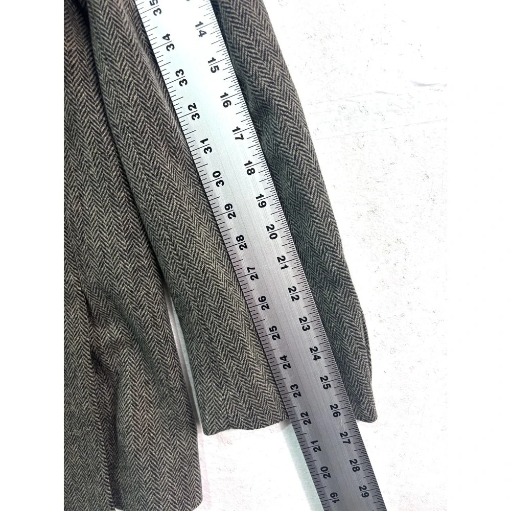 vtg Y2K Gap‎ Large 42R Gray Herringbone Tweed Blazer Jacket Sport Suit Coat Wool